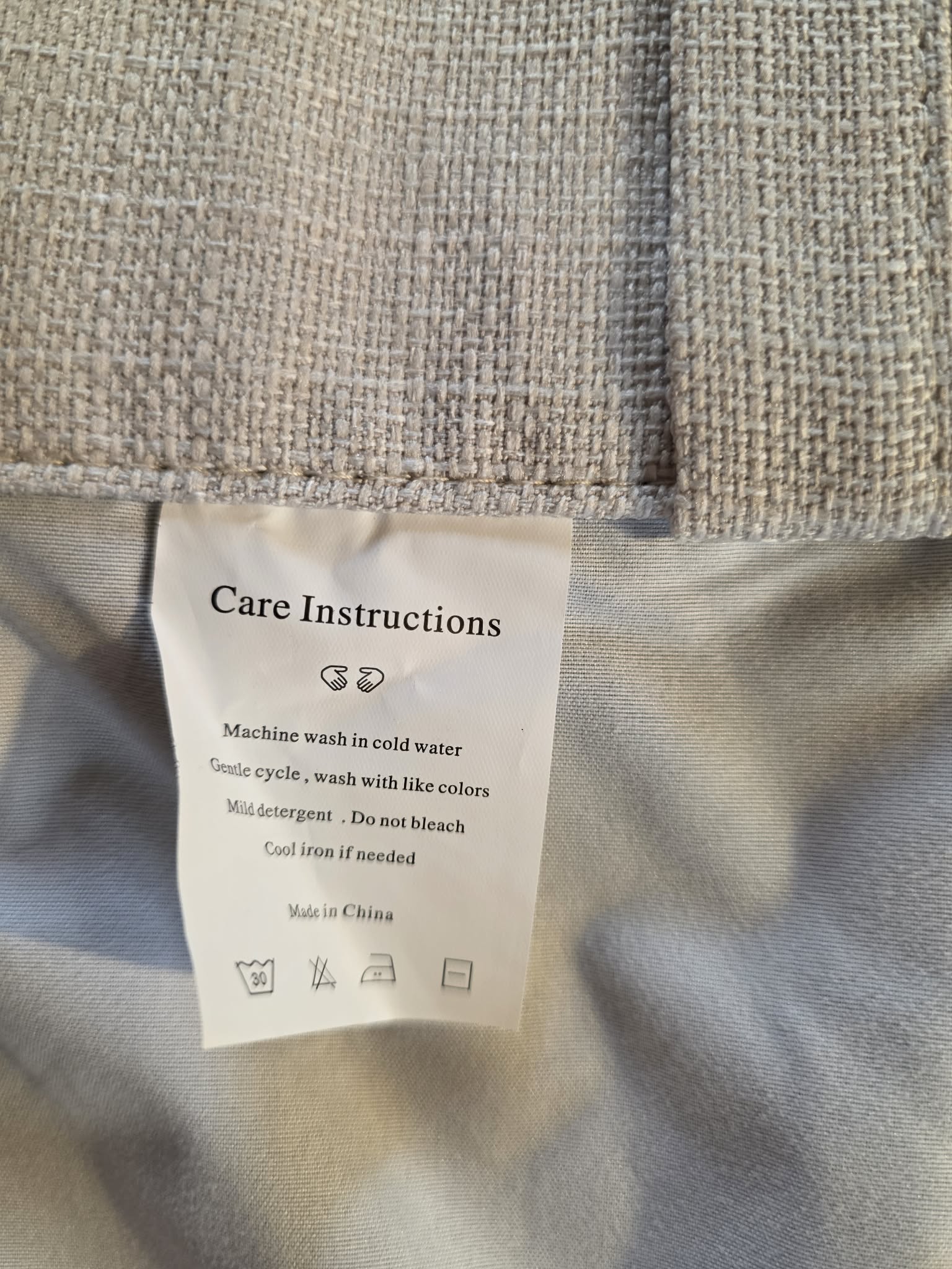 Burlap-Style Linen Rod Pocket Curtain Panel - Natural/Oatmeal with White Lining (1 Panel)