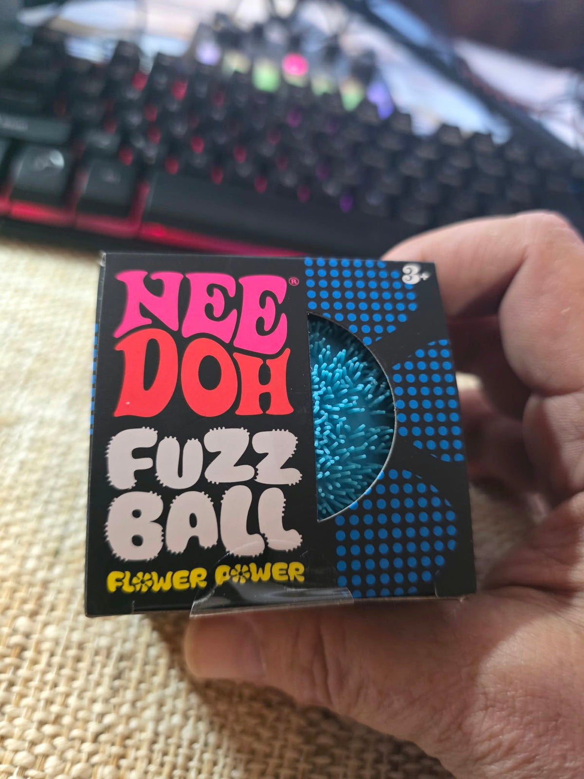 NeeDoh Fuzz Ball Flower Power (Blue) The Groovy Glob Collection by Schylling
