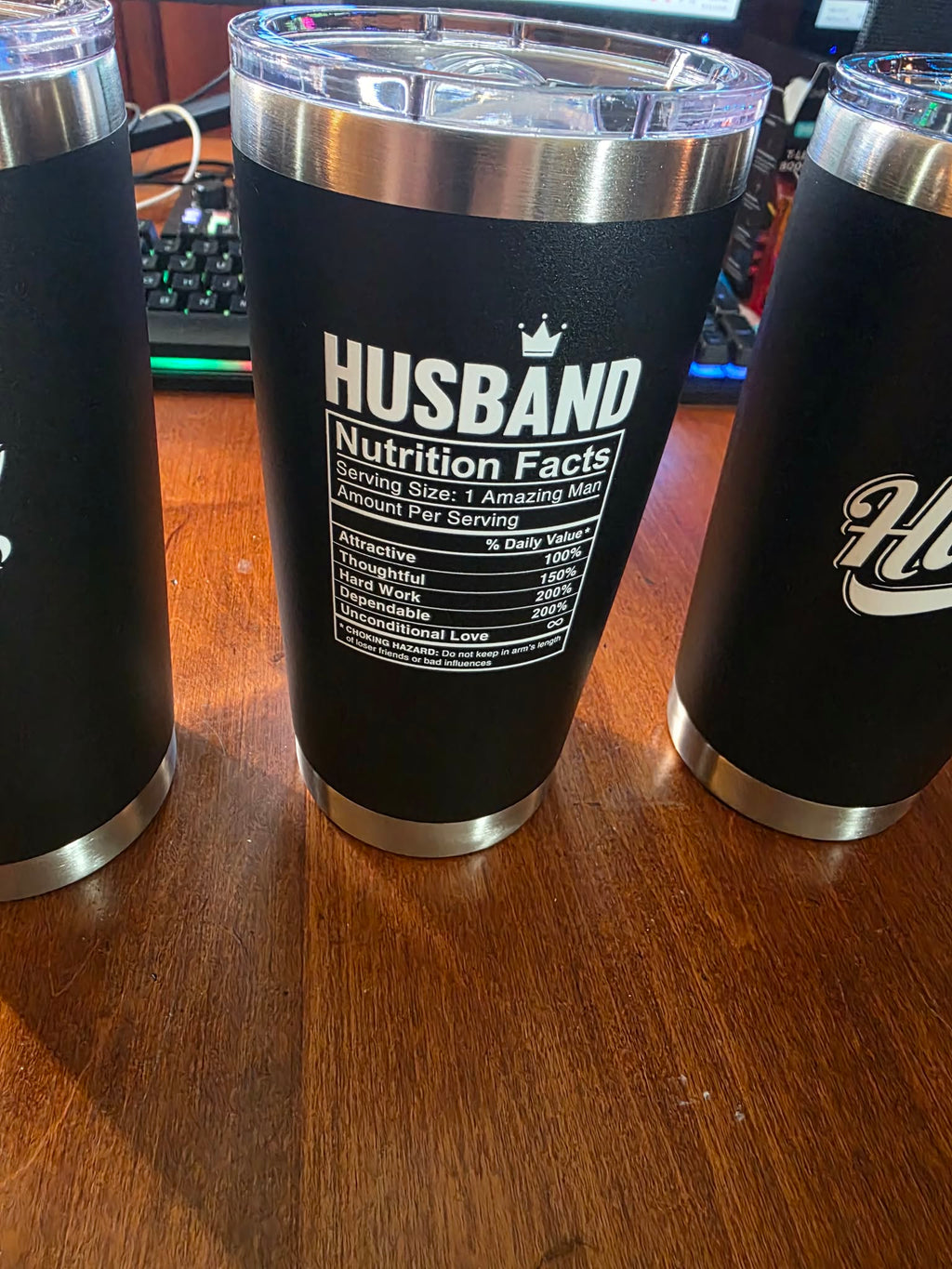New Eleven Stainless Steel Insulated Tumbler – Hubby & Husband Design (Set of 3, 20oz)