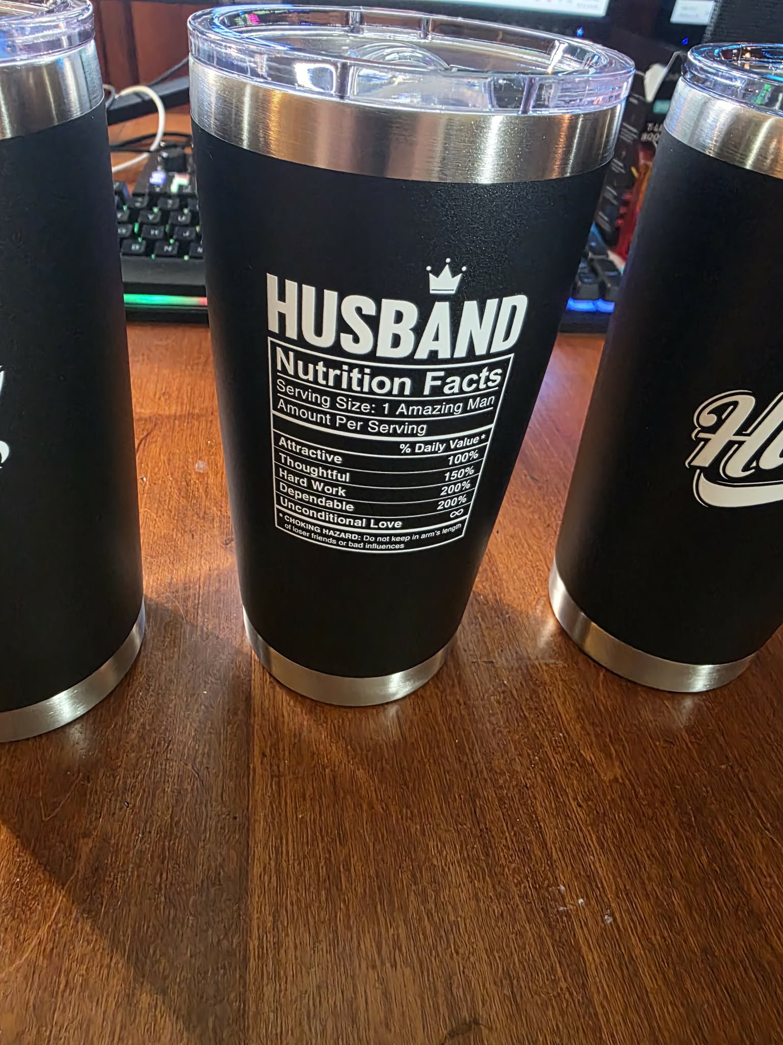 New Eleven Stainless Steel Insulated Tumbler – Hubby & Husband Design (Set of 3, 20oz)