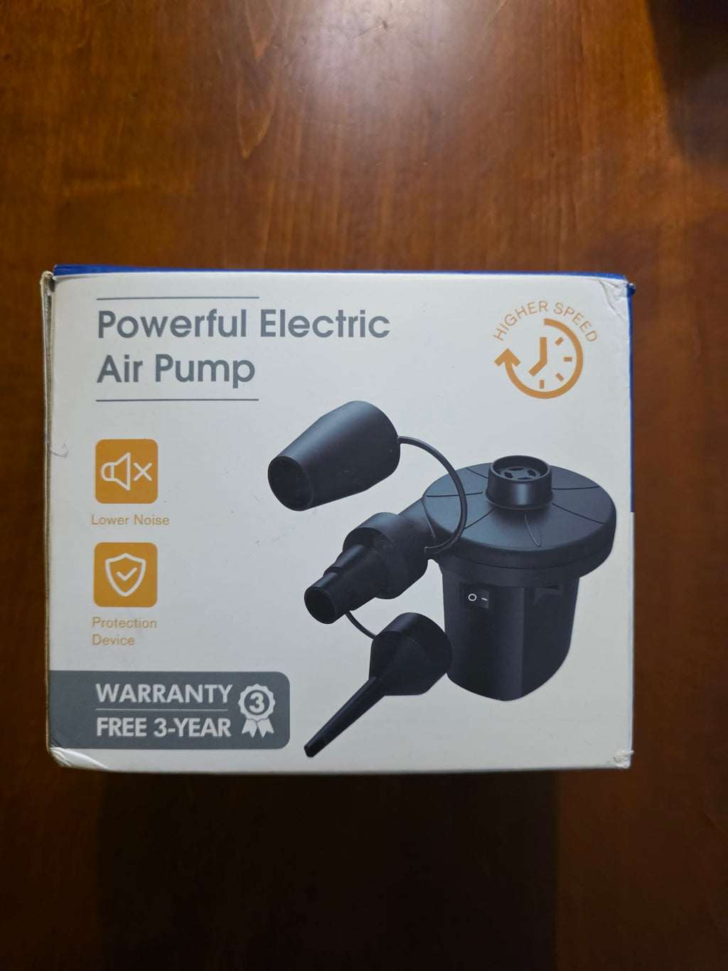 Powerful Electric Air Pump for Inflatables - Quick Fill/Deflate with 3 Nozzles (Black)