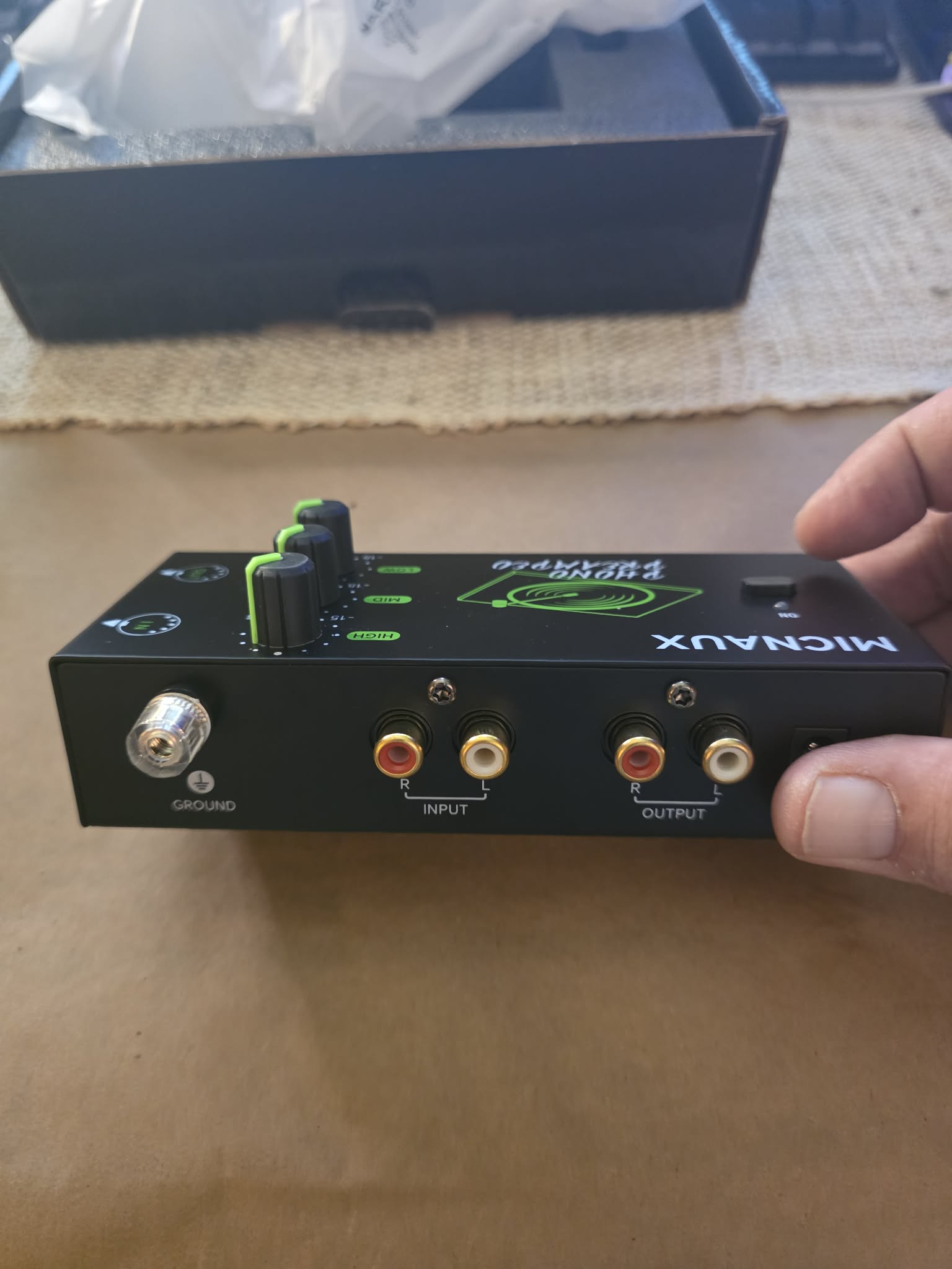 MICNAUX MM/MC Phono Preamp with 3-Band EQ & Headphone Amplifier