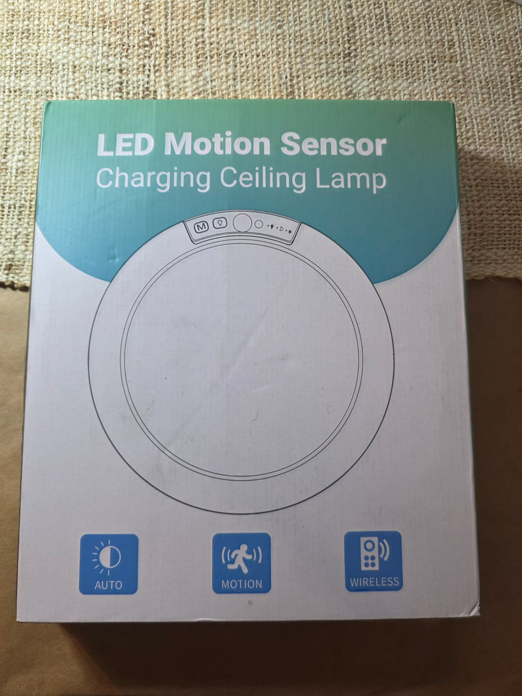 Rechargeable LED Motion Sensor Ceiling Light – 2 Lights + 2 Remote Controls Included