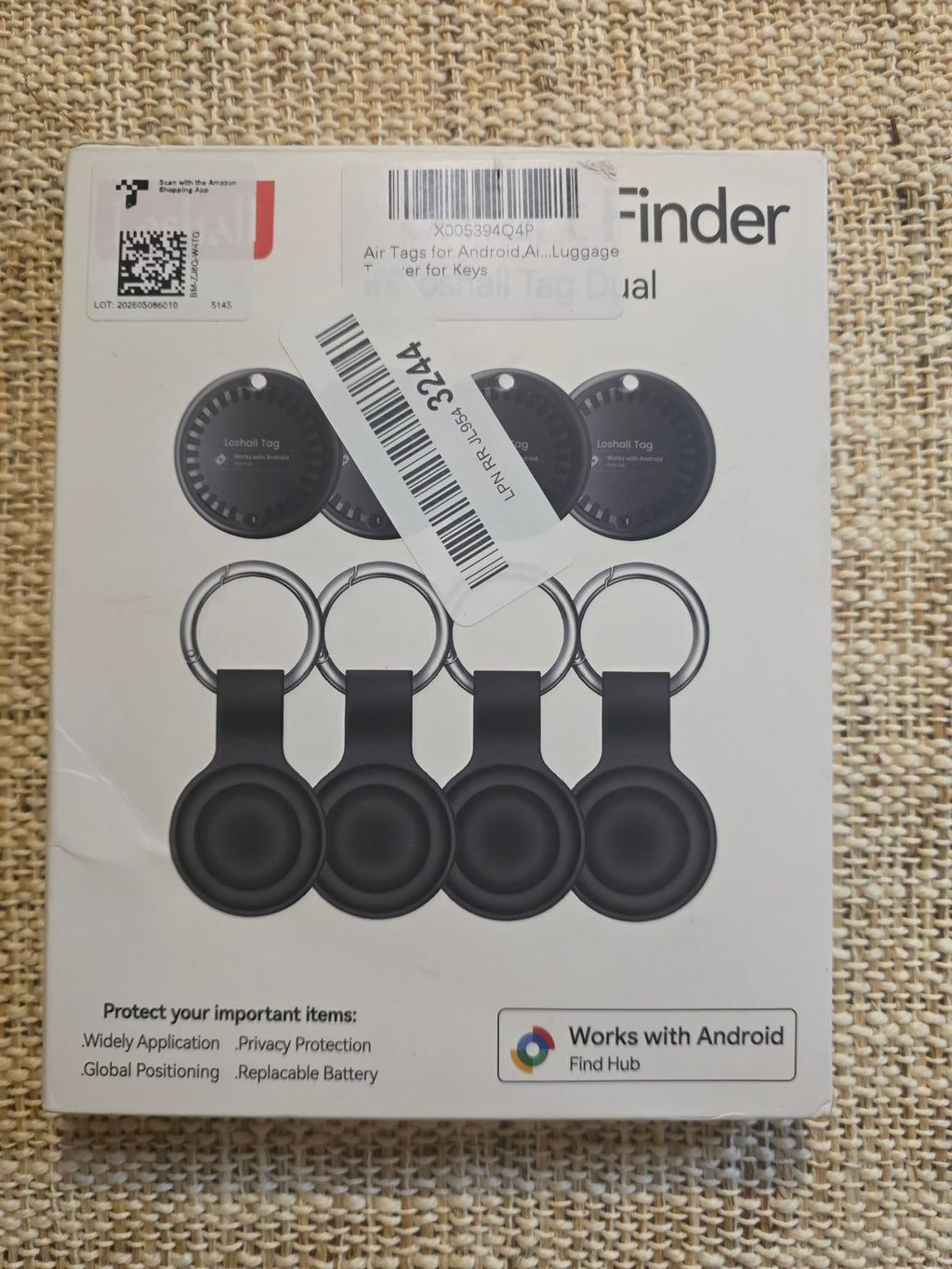 Smart Tag Dual Bluetooth Item Finder for Android (4-Pack)