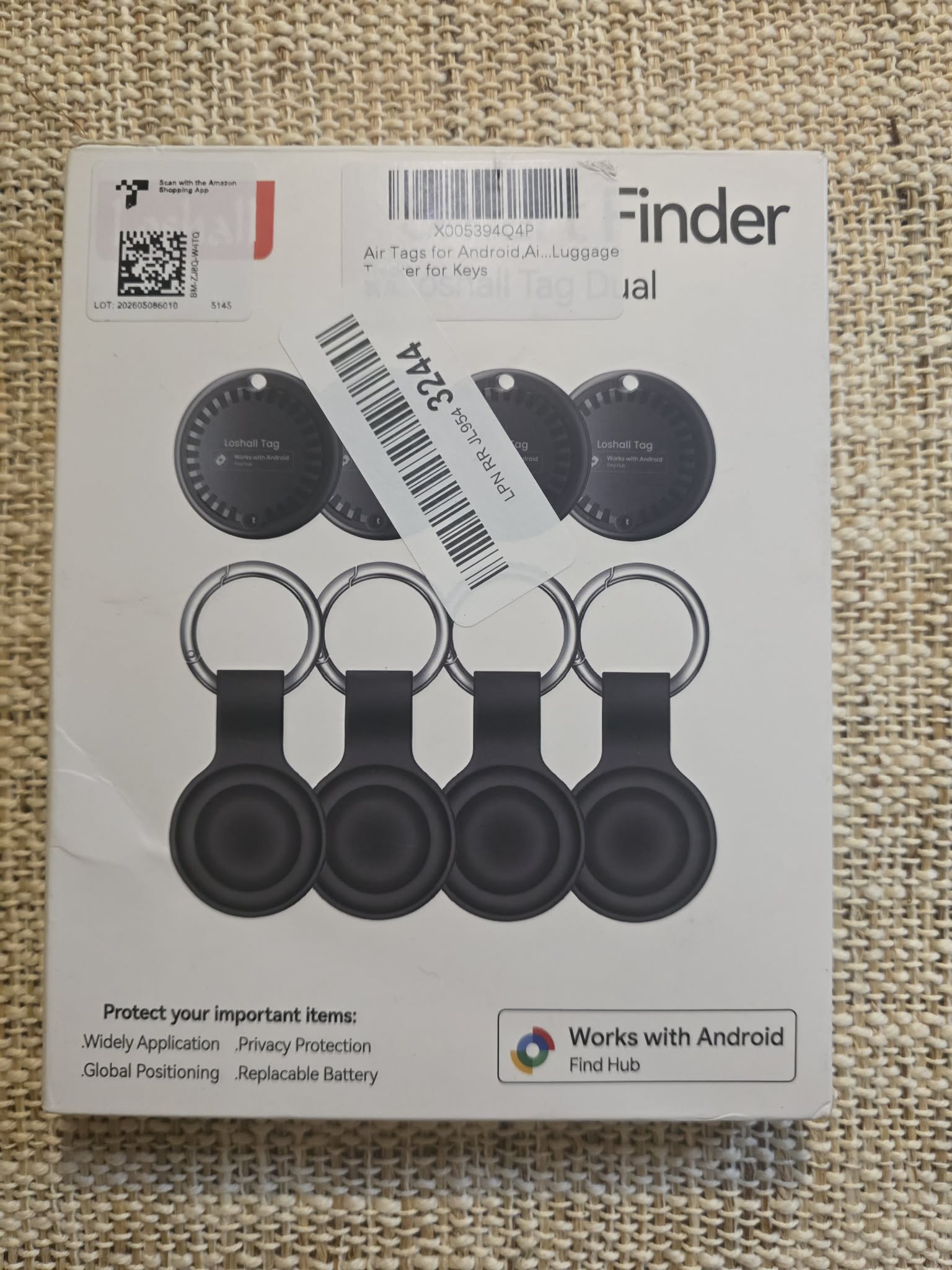 Smart Tag Dual Bluetooth Item Finder for Android (4-Pack)
