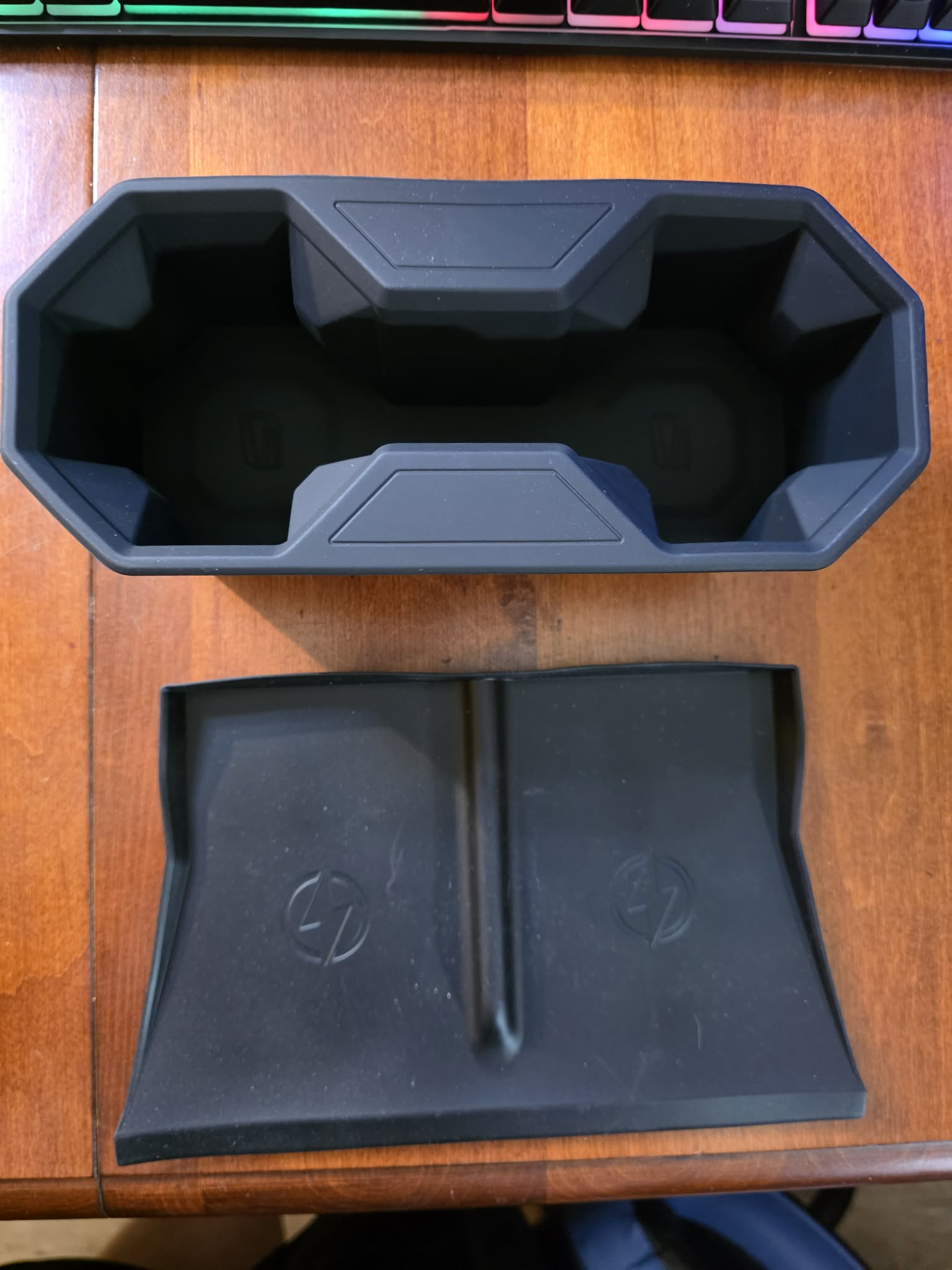 Tesla Model 3 / Model Y Silicone Center Console Cup Holder Insert & Wireless Charging Mat Set