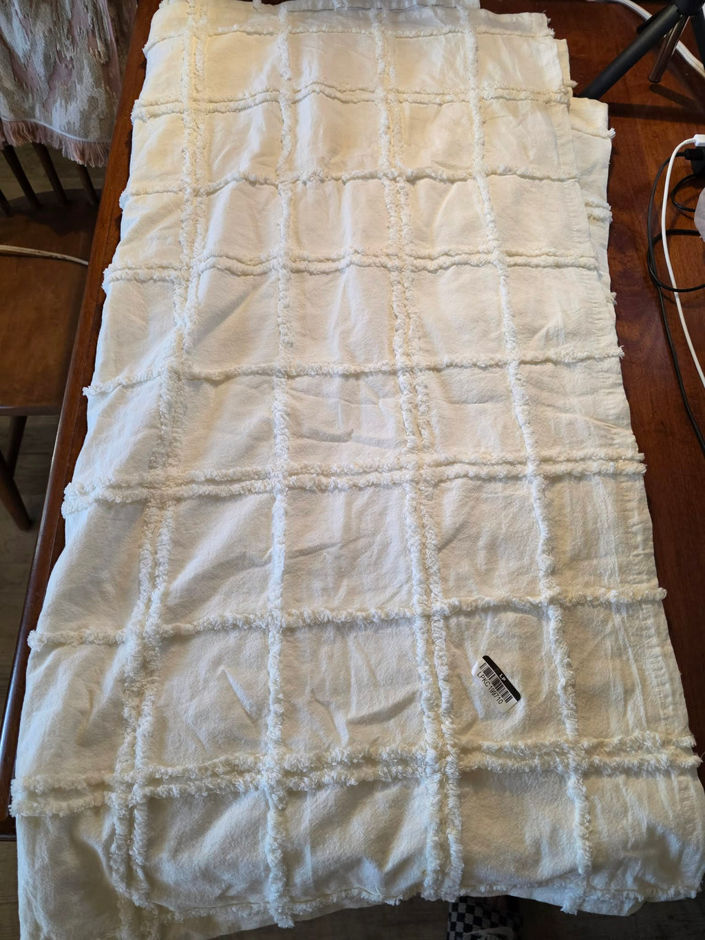 The Textured Tufted Grid Blanket