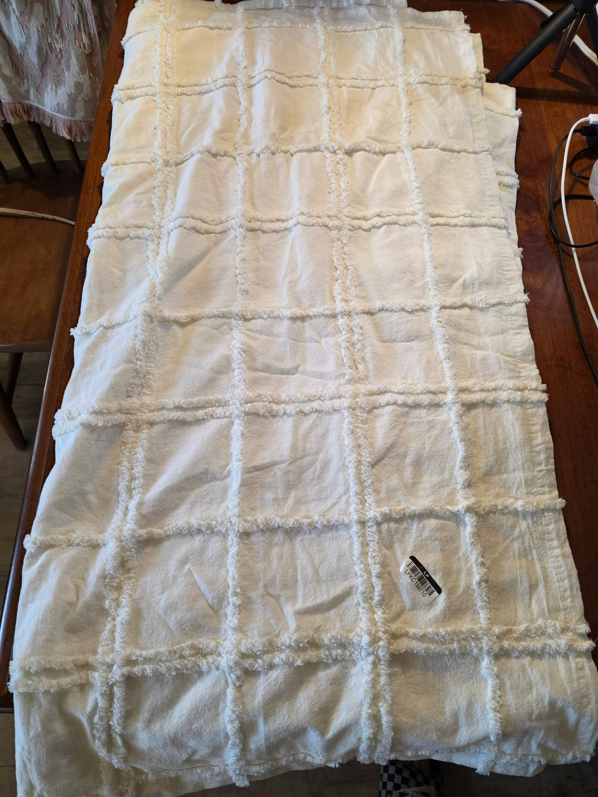 The Textured Tufted Grid Blanket