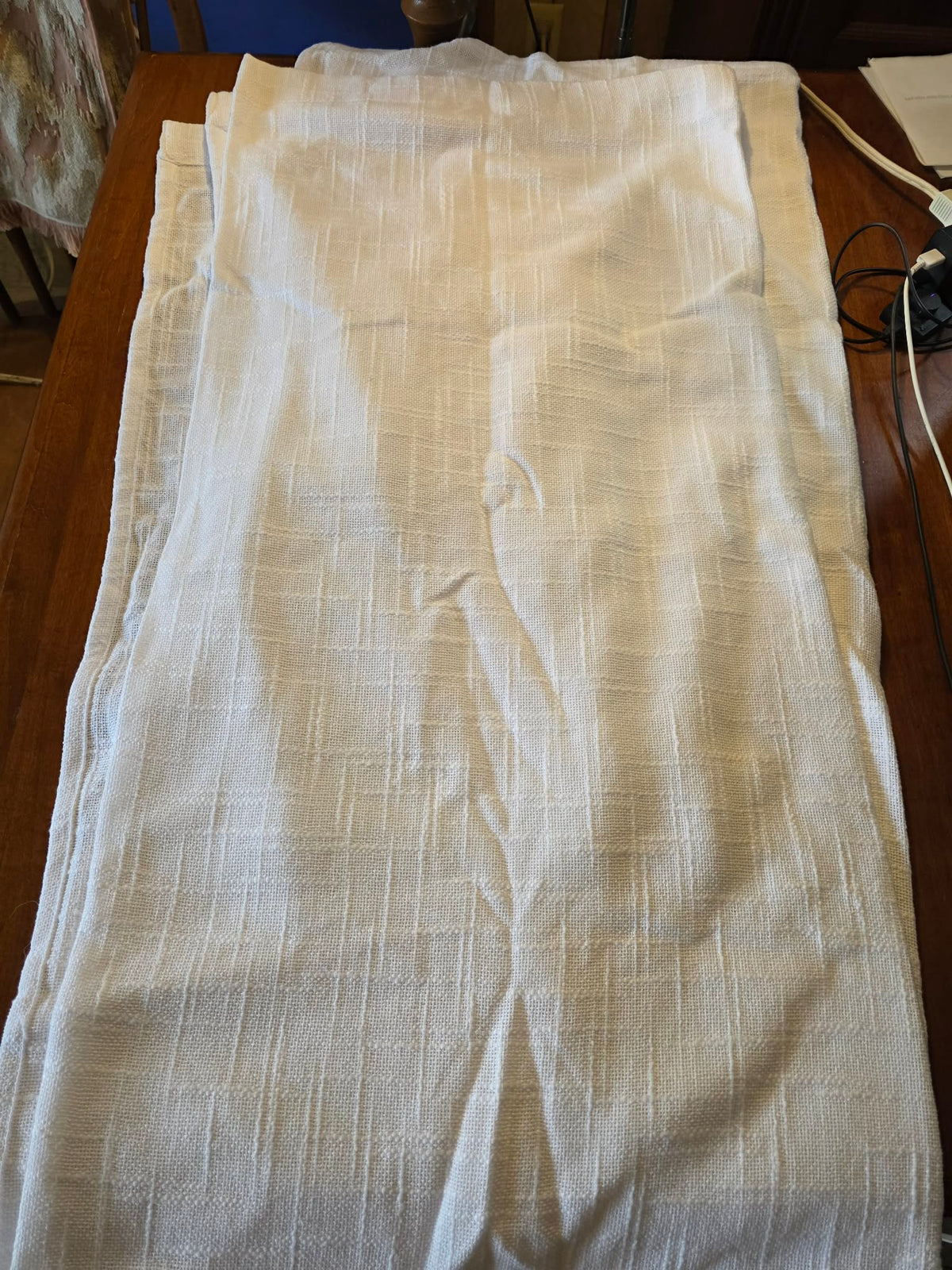 Threshold Textured Sheer Curtain Panel - White Basketweave Open Weave (1 Panel)