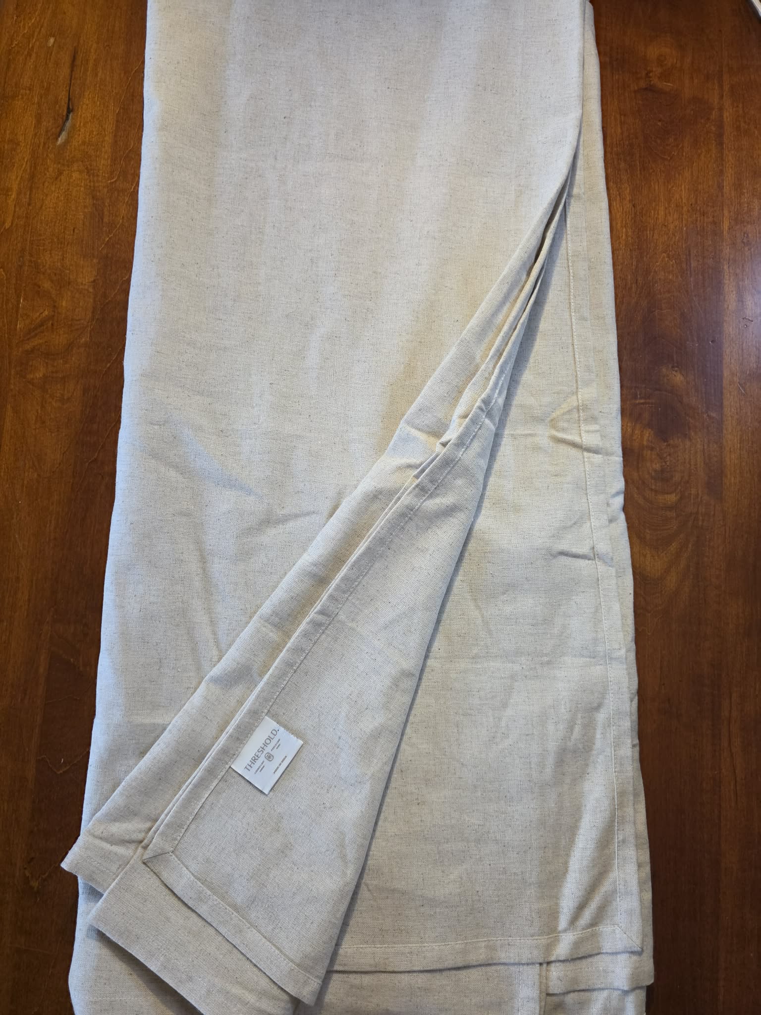 Threshold Natural Linen-Look Curtain Panel - Oatmeal/Beige Rod Pocket (1 Panel)