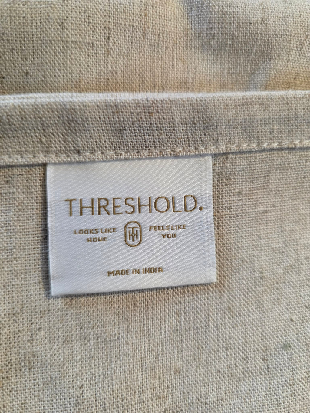 Threshold Natural Linen-Look Curtain Panel - Oatmeal/Beige Rod Pocket (1 Panel)