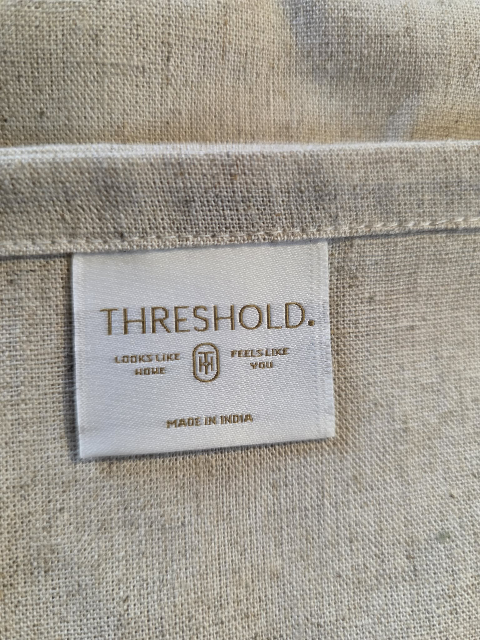 Threshold Natural Linen-Look Curtain Panel - Oatmeal/Beige Rod Pocket (1 Panel)
