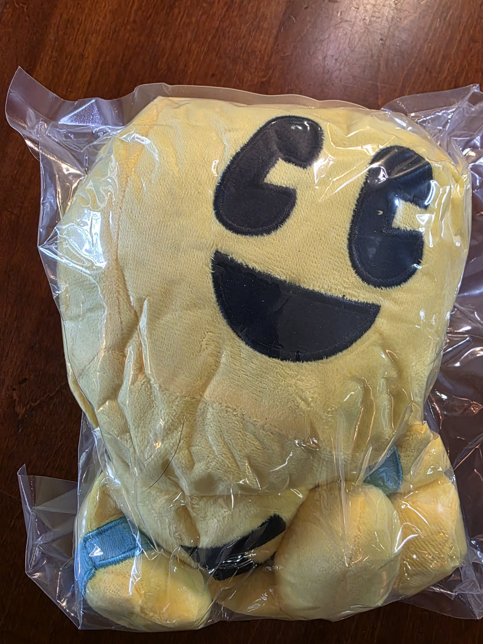 Pac Man Yellow Smiley Face Plush Pillow