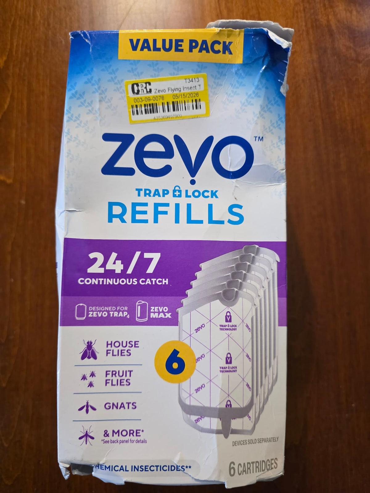 Zevo Trap + Lock Fly Trap Refills – 6-Pack