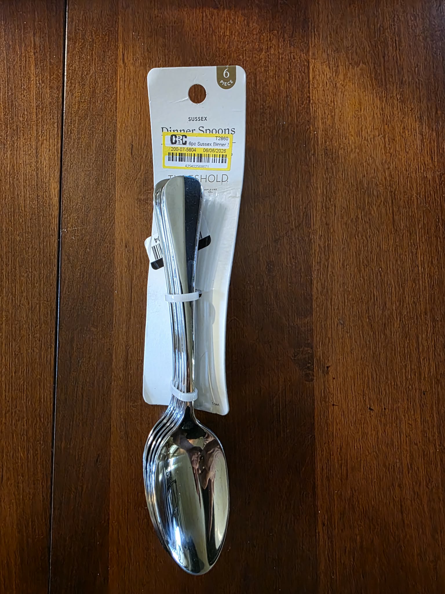 Mainstays 6-Piece Stainless Steel Dinner Spoons