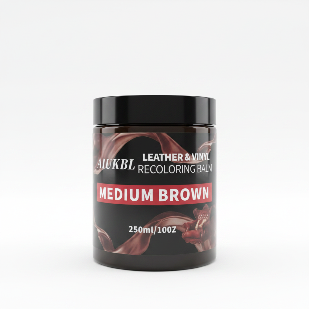 AIUKBL Leather & Vinyl Recoloring Balm (Medium Brown)