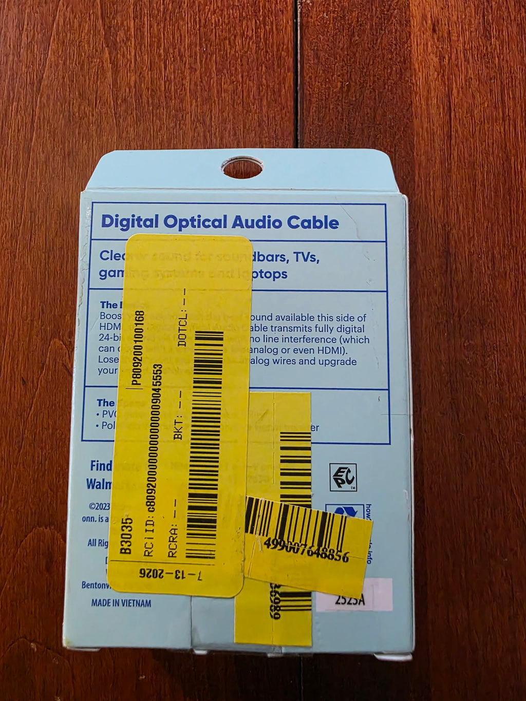 onn. 6 ft Digital Optical Audio Cable