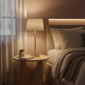 Brass Stick LED Desk Lamp with Fabric Shade (Model: KK-LED4-01)