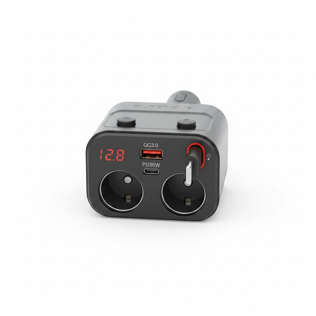 C91 Multi-Port Car Cigarette Lighter Adapter & Splitter (12V-24V)