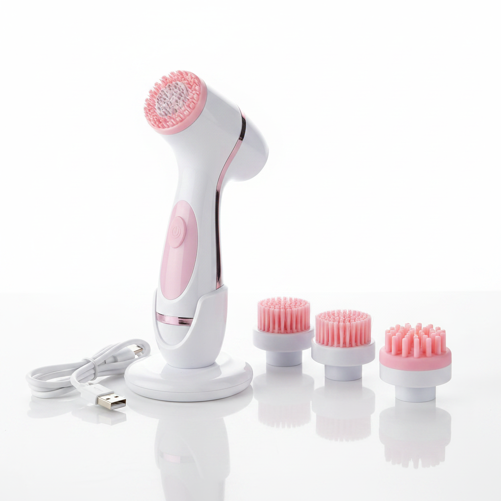 CNAIER 3-in-1 Spin Facial Brush & Exfoliator Set