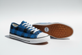 Collection'O Blue Plaid Canvas Low-Top Sneakers – Unisex Casual Shoes