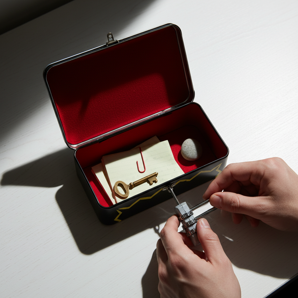 "Evidence!" Secret Stash Tin Box with 3-Digit Combination Lock
