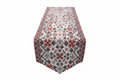 Folk Cross-Stitch Table Runner - Red & Navy Star Medallion Pattern, Pointed Ends, Traditional Eastern European Style