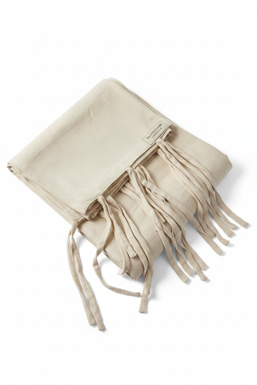 Hearth & Hand™ with Magnolia Cream Woven Curtain Panel with Ribbon Fringe Trim (1 Panel)