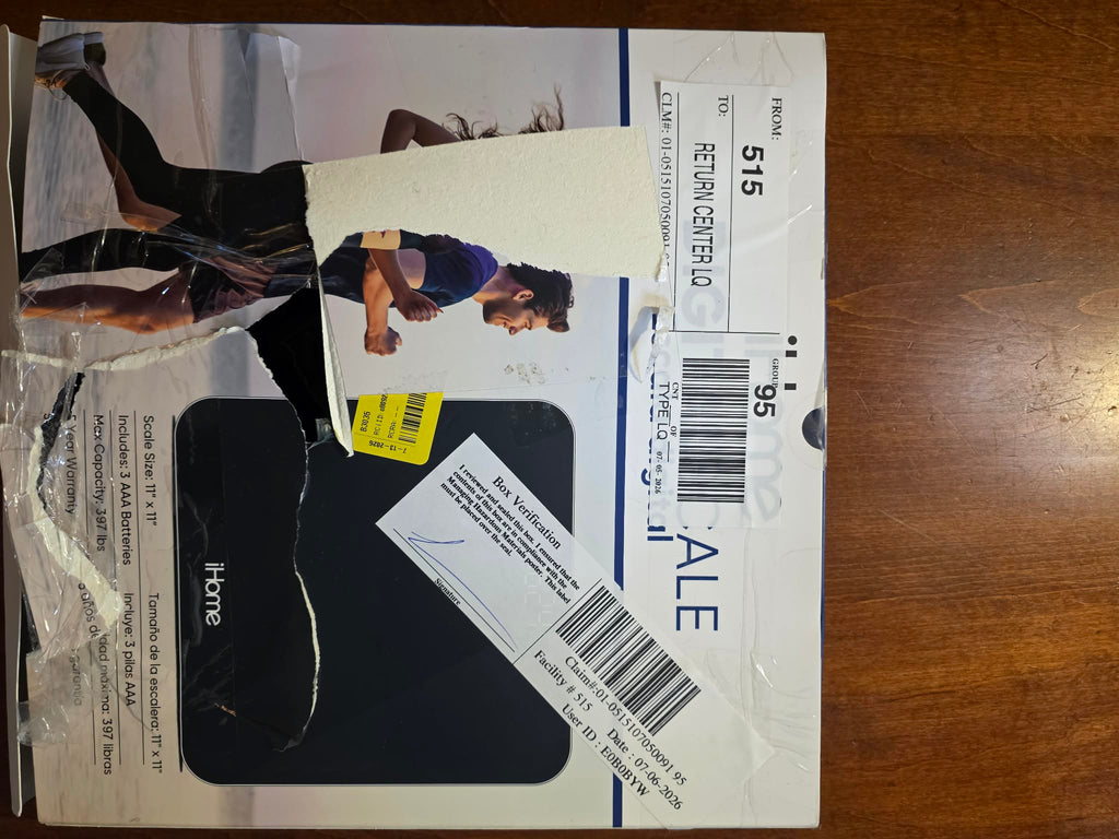 iHome Tempered Glass Digital Fitness Scale (397 lb Capacity)