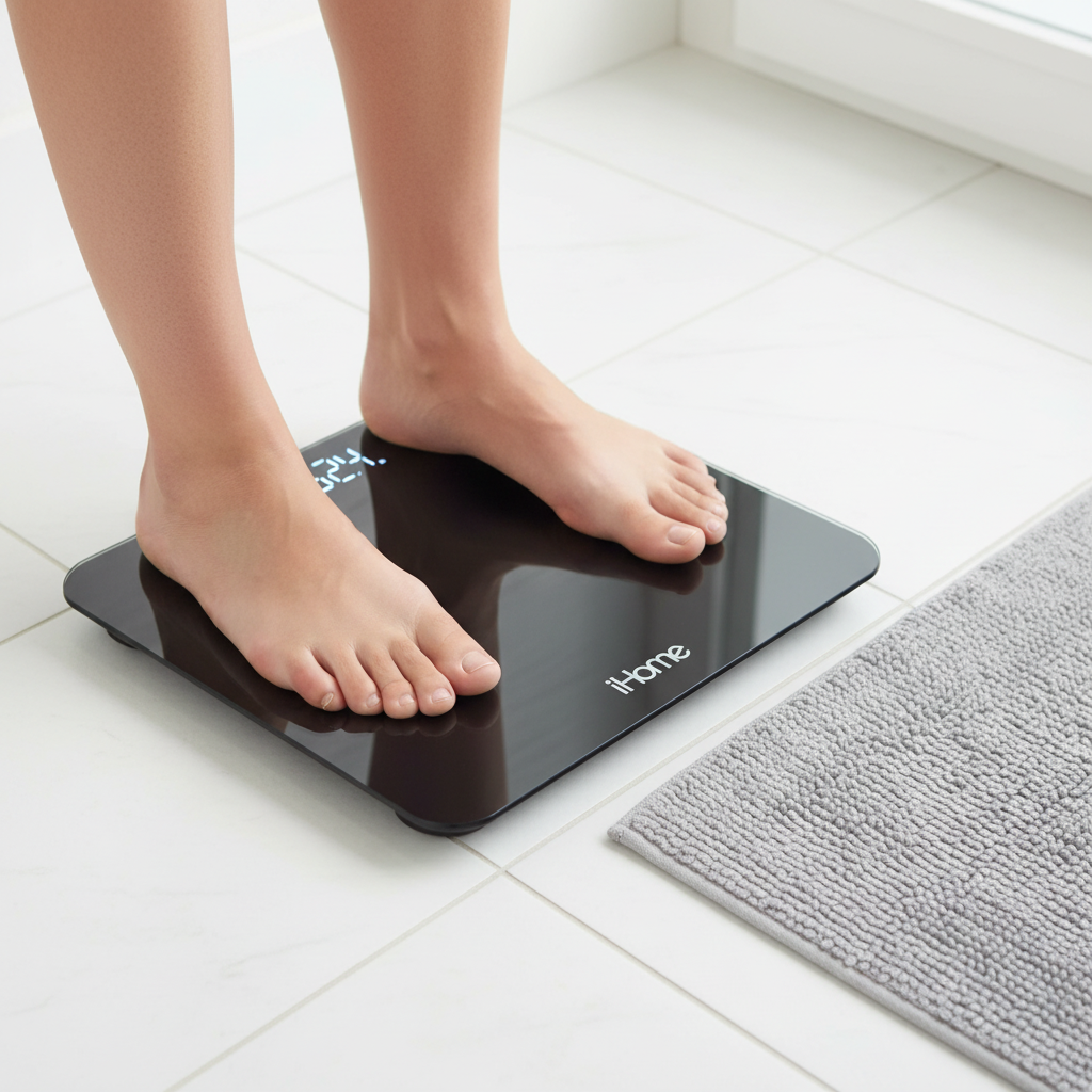 iHome Tempered Glass Digital Fitness Scale (397 lb Capacity)