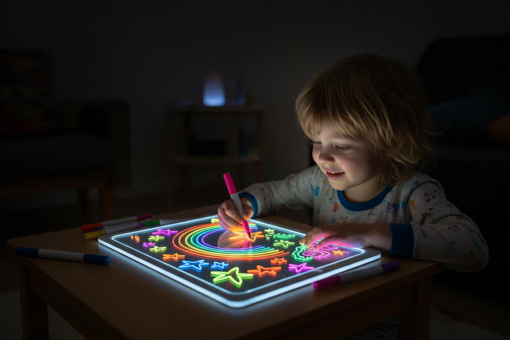 LED Light-Up Drawing Board with Erasable Markers – Kids Art & Tracing Tablet