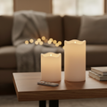 LED Pillar Candles with Remote Control (2 Pieces, 4"x6")