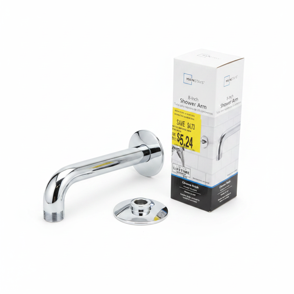 Mainstays 8-Inch Shower Arm & Flange (Chrome Finish)