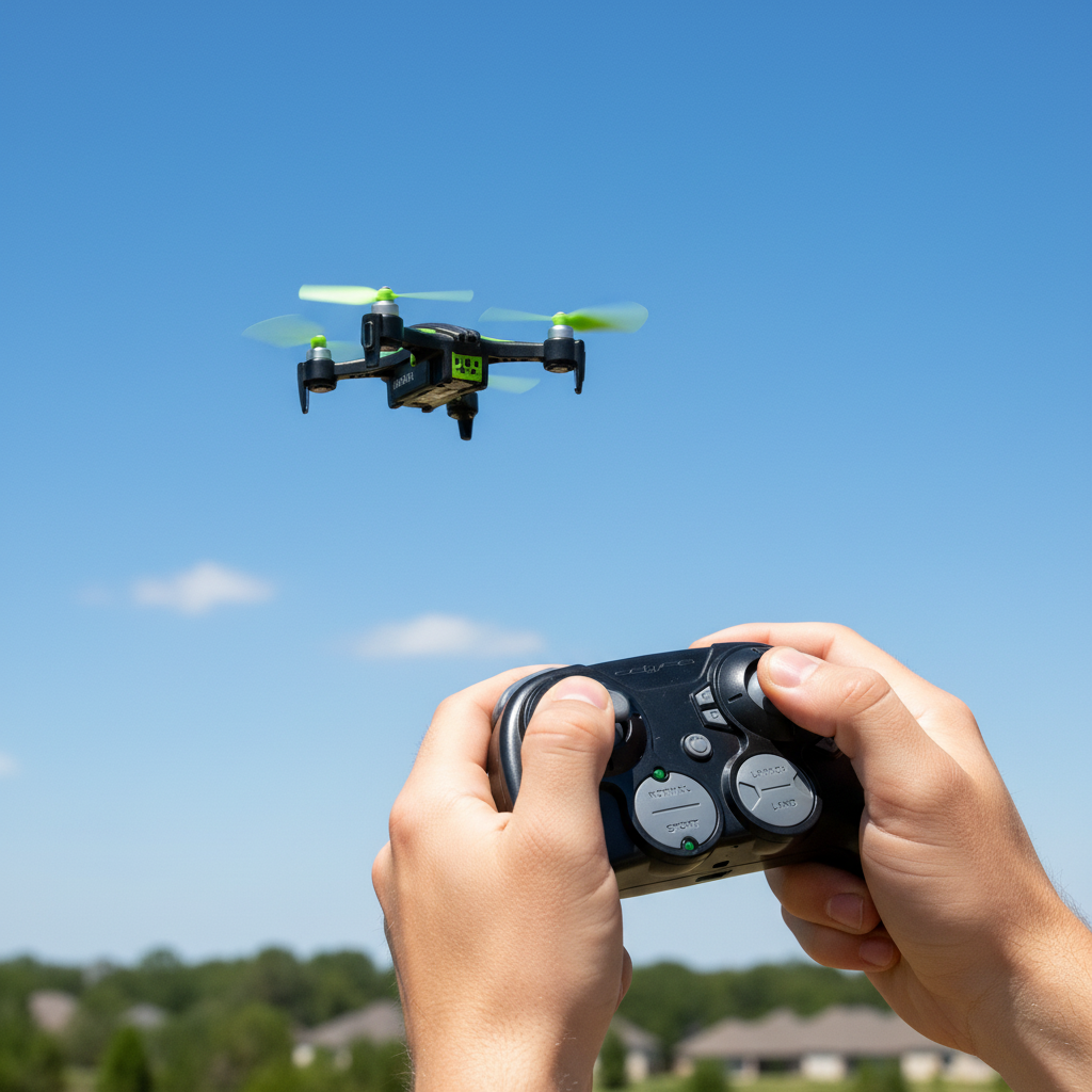 Drone Bundle: RC Helicopter-Style Drone + Remote Controller (2-Piece Set)