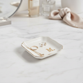 OASSIE Monogram Initial 'M' Ceramic Jewelry Dish & Trinket Tray