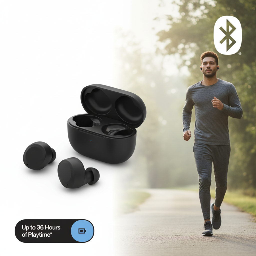 onn. Wireless Earphones with Charging Case