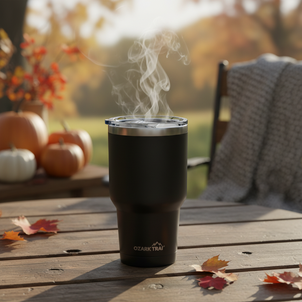 Ozark Trail 22-Ounce Double-Wall Vacuum Insulated Stainless Steel Tumbler – Black