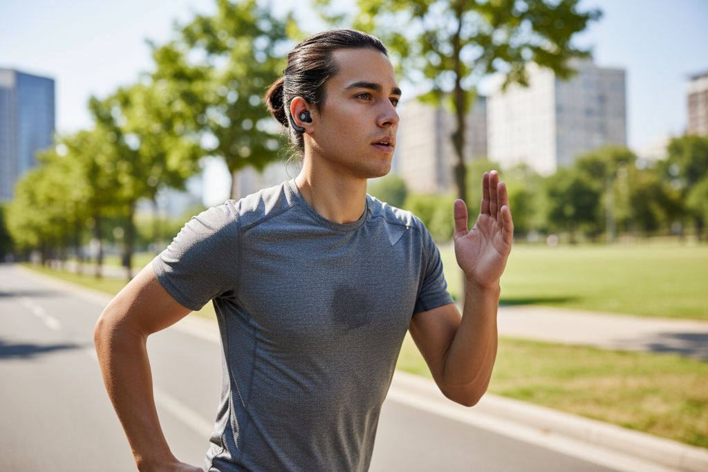 PAXA HY-T26 Pro AI True Wireless Sport Earbuds (with Secure Ear Hooks) - Black