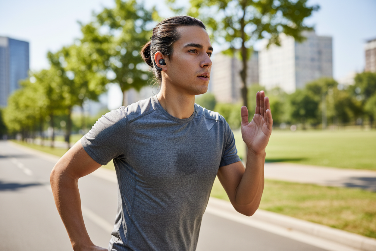 PAXA HY-T26 Pro AI True Wireless Sport Earbuds (with Secure Ear Hooks) - Black