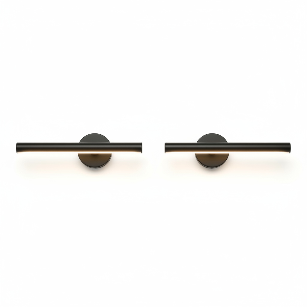 Percantis Modern Adjustable Linear LED Wall Sconces - Sleek Tubular Wall Lamp (2-Pack)