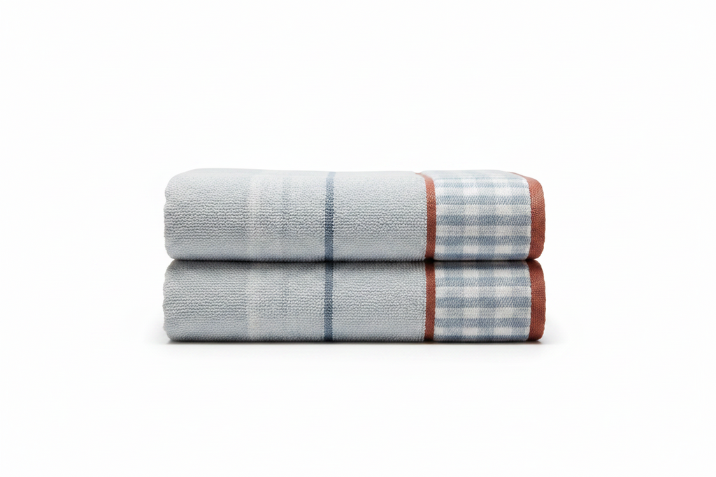 Plaid Border Bath Towels - Blue, 2-Pack, 100% Cotton, 30"x54" | Target Brands 2024
