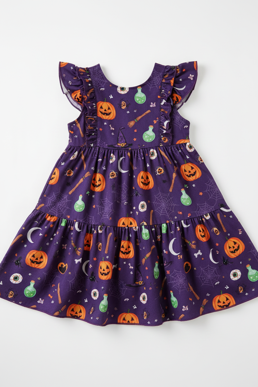 Poroka Ruffle Sleeve Halloween Dress