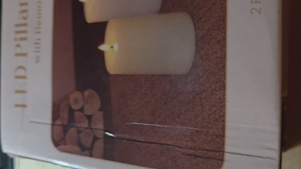 LED Pillar Candles with Remote Control (2 Pieces, 4"x6")
