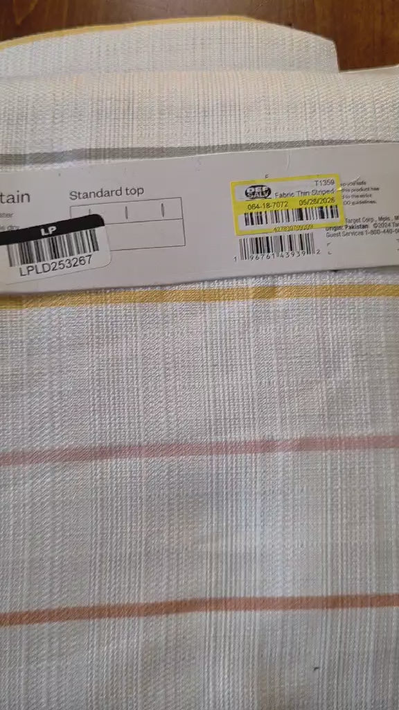 Room Essentials Multicolor Stripe Shower Curtain - White, Yellow & Blush (72"x72")