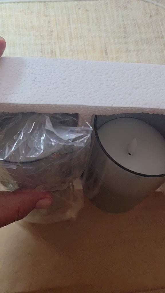 Eywamage Flameless LED Candles (Set of 3, Mirrored Finish)