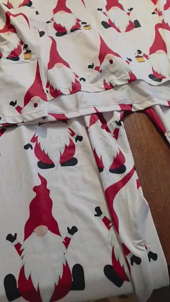 Women's Holiday Gnome 2-Piece Pajama Set - Long Sleeve Top and Pants Sleepwear