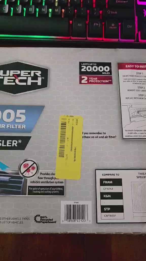 Super Tech 5005 Cabin Air Filter – Chrysler (Type 1)