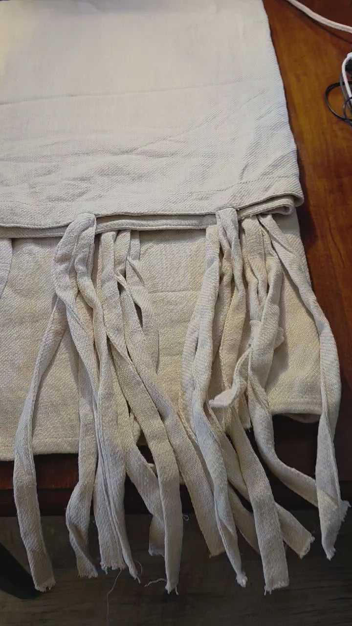 Hearth & Hand™ with Magnolia Cream Woven Curtain Panel with Ribbon Fringe Trim (1 Panel)