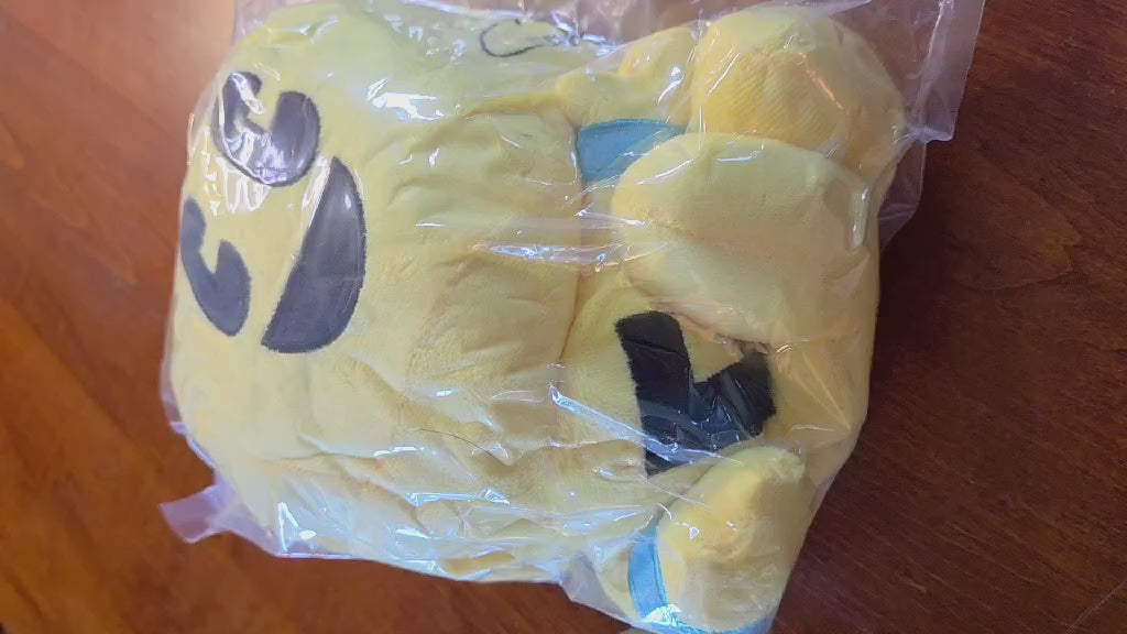 Pac Man Yellow Smiley Face Plush Pillow