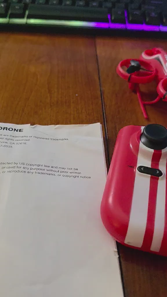 Stealth Stunt Mini RC Drone with Controller (Red/White)